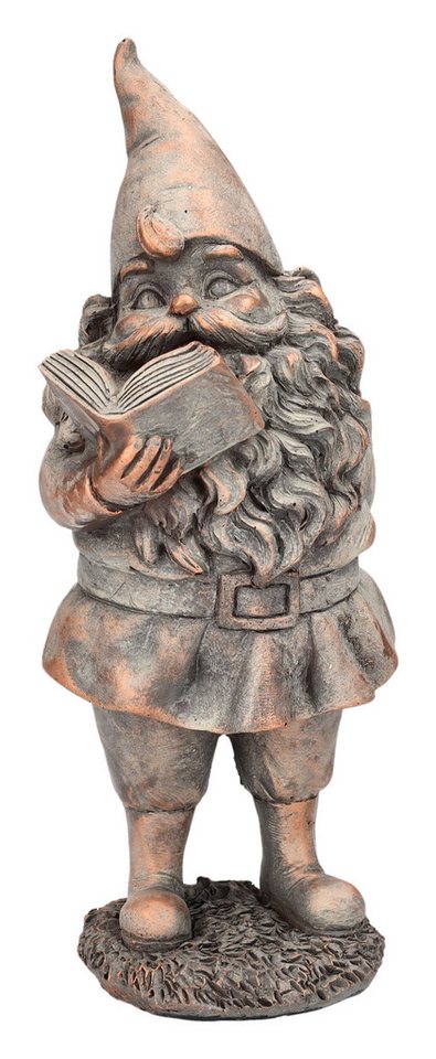 Figuren Shop GmbH Gartenzwerg Gartenzwerg Figur liest Buch - Zwerg Gnom Dekofigur von Figuren Shop GmbH