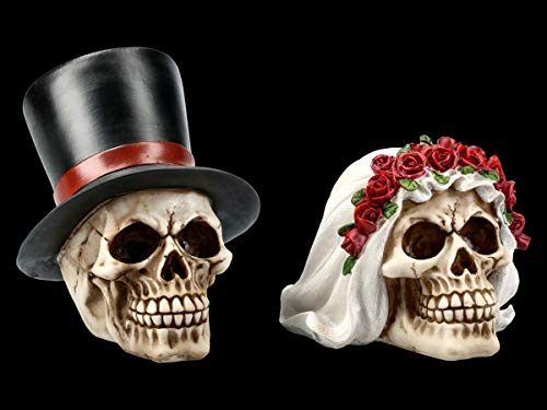 Figuren Shop GmbH Gothic Totenköpfe - Braut & Bräutigam | Fantasy Skull, Totenschädel, Kopf-Skulptur, Dekofigur, Statue, Skulptur Figuren Shop GmbH Gothic Totenköpfe - Braut & Bräutigam | Fantasy Skull, Totenschädel, Kopf-Skulptur, Dekofigur, Statue, Skulptur von Figuren Shop GmbH