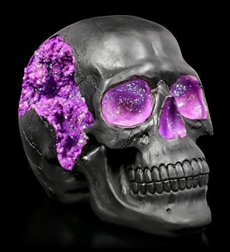 Figuren Shop GmbH Gothic Totenkopf mit lilafarbenen Kristallverzierungen - Geode Skull | Fantasy Dekofigur, handbemalt Figuren Shop GmbH Gothic Totenkopf mit lilafarbenen Kristallverzierungen - Geode Skull | Fantasy Dekofigur, handbemalt von Figuren Shop GmbH