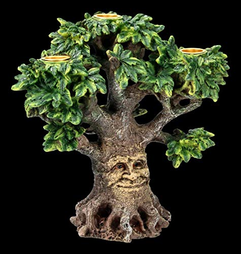 Figuren Shop GmbH Greenman Kerzenhalter - Forest Flame | Kerzenständer, Dekoartikel, Dekofigur, H 21 cm von Figuren Shop GmbH