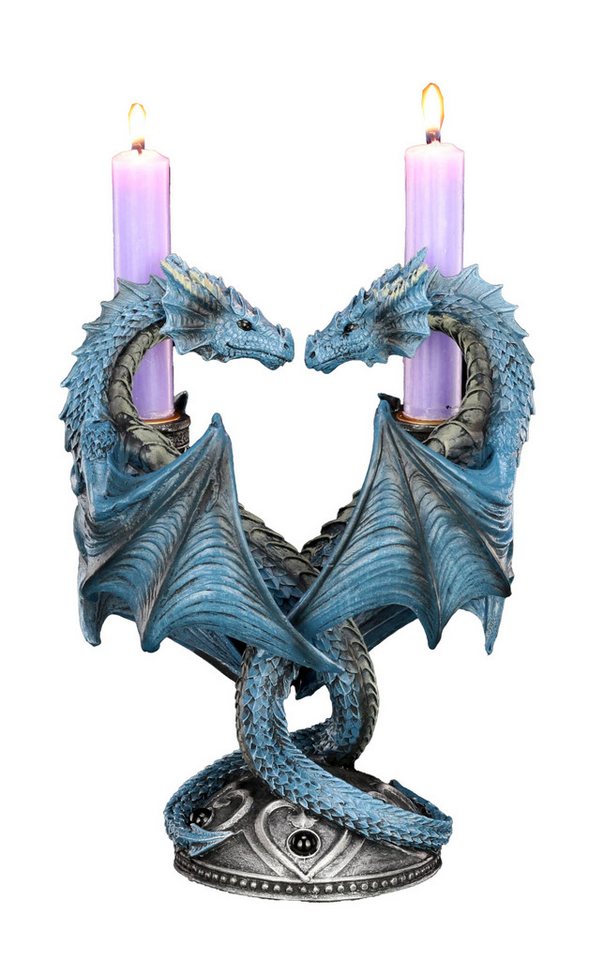 Figuren Shop GmbH Kerzenhalter Kerzenhalter Drachen Herz - Dragon Heart by Anne Stokes - Gothic Dekoration von Figuren Shop GmbH