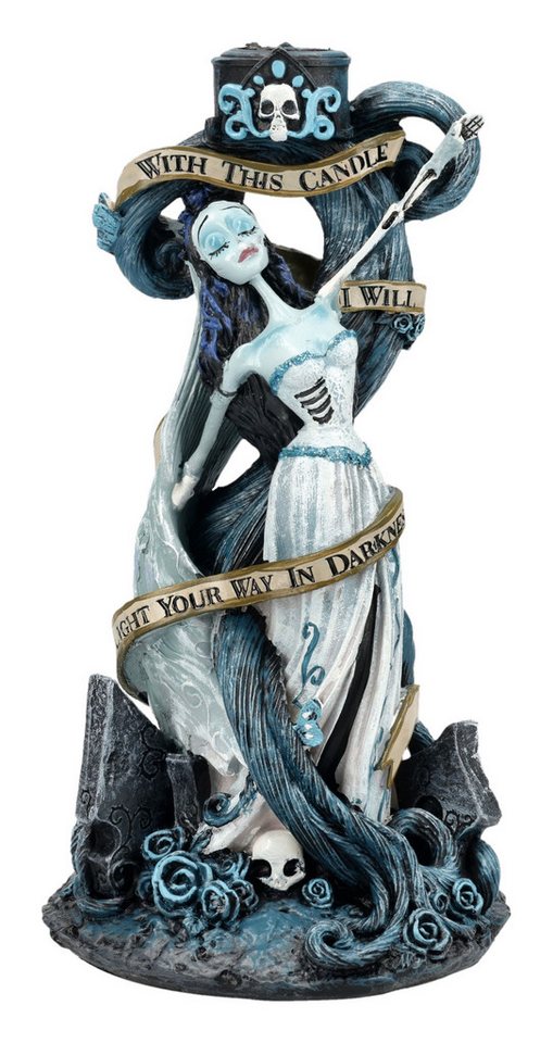 Figuren Shop GmbH Kerzenhalter Tim Burton Corpse Bride Figur – Gothic Kerzenhalter Sammler 19 cm von Figuren Shop GmbH