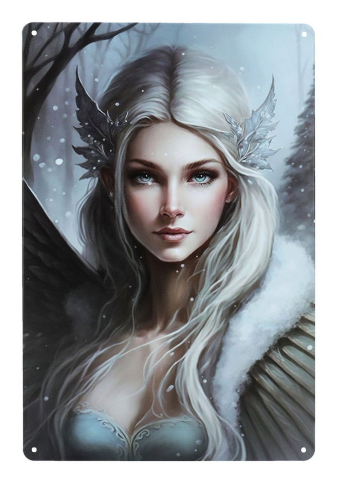 Figuren Shop GmbH Metallschild Blechschild - Königin des Winters - Fantasy Dekoschild Elfe / Fee Figuren Shop GmbH Metallschild Blechschild - Königin des Winters - Fantasy Dekoschild Elfe / Fee von Figuren Shop GmbH