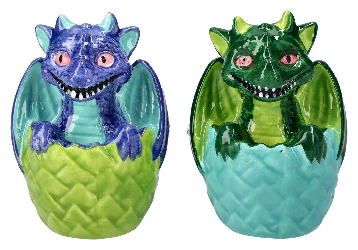 Figuren Shop GmbH Salz- / Pfefferstreuer Salz- und Pfefferstreuer - Schlüpfende Drachen - Fantasy Dekoration, (Set, 2-tlg) von Figuren Shop GmbH