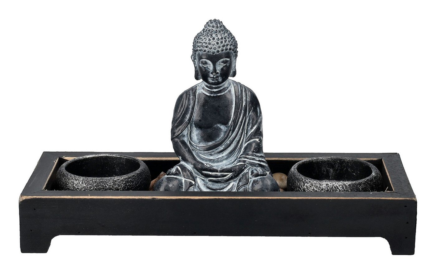 Figuren Shop GmbH Teelichthalter Buddha Figur mit Teelichthaltern - Fantasy Dekoration Kerzenhalter Figuren Shop GmbH Teelichthalter Buddha Figur mit Teelichthaltern - Fantasy Dekoration Kerzenhalter von Figuren Shop GmbH