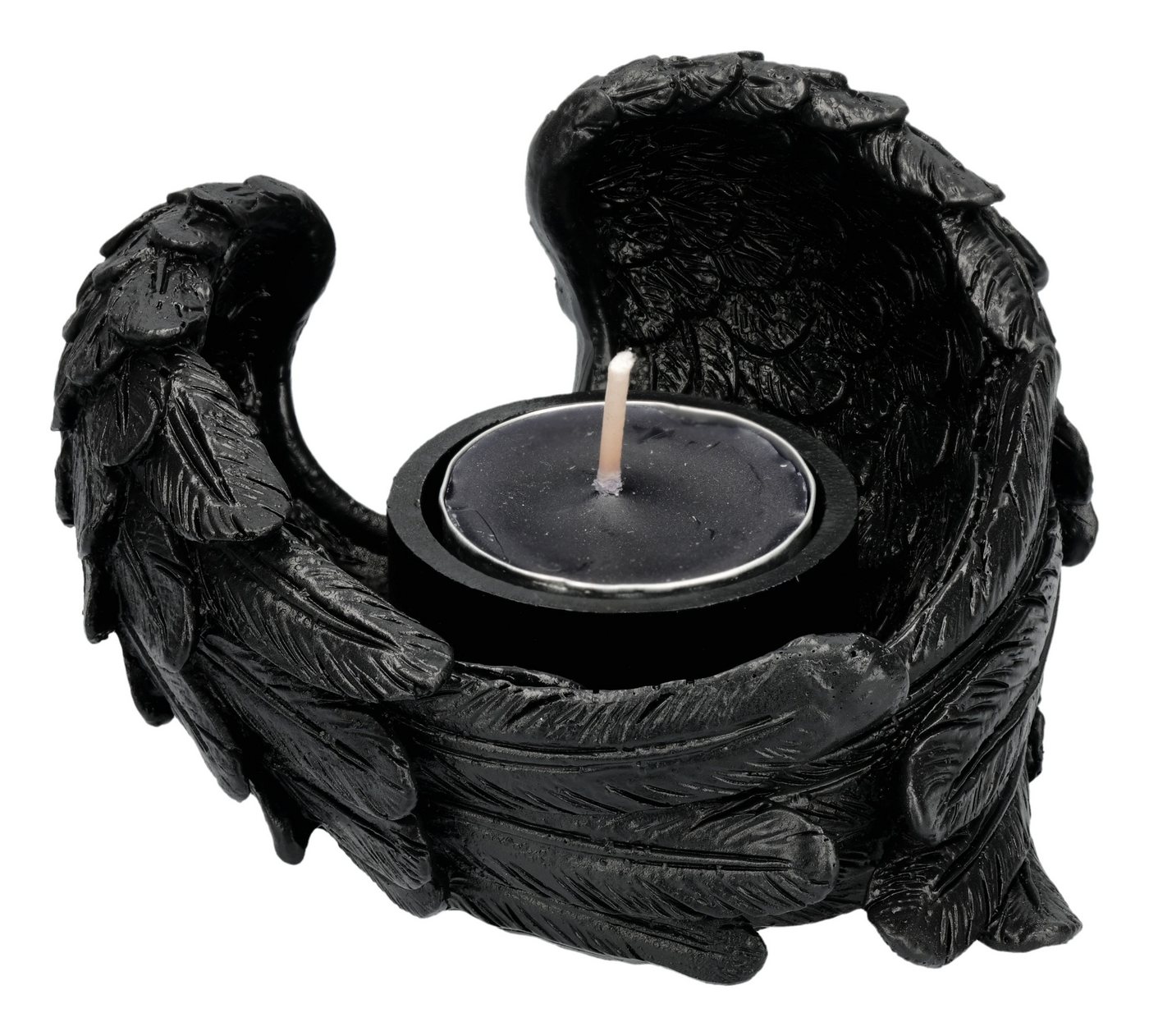 Figuren Shop GmbH Teelichthalter Rabenflügel Teelichthalter – Gothic Dekoration Kerzenhalter 5 cm Rabe Figuren Shop GmbH Teelichthalter Rabenflügel Teelichthalter – Gothic Dekoration Kerzenhalter 5 cm Rabe von Figuren Shop GmbH