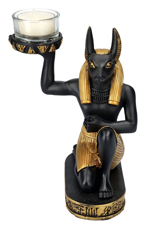 Figuren Shop GmbH Teelichthalter Teelichthalter - Anubis Figur kniend - ägyptische Dekoration Figuren Shop GmbH Teelichthalter Teelichthalter - Anubis Figur kniend - ägyptische Dekoration von Figuren Shop GmbH