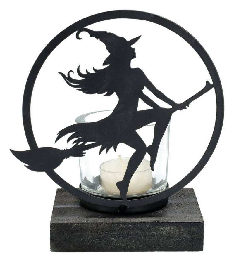 Figuren Shop GmbH Teelichthalter Teelichthalter Gothic - Hexe im Mondlicht - Alchemy England - Deko von Figuren Shop GmbH