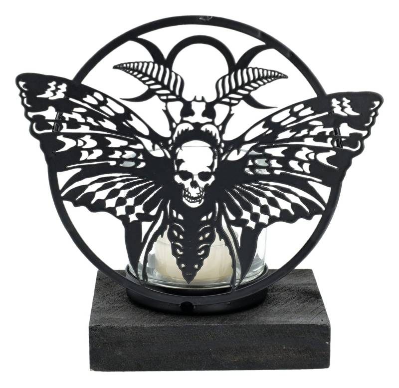 Figuren Shop GmbH Teelichthalter Teelichthalter Gothic - Totenkopfschwärmer - Alchemy England Deko Figuren Shop GmbH Teelichthalter Teelichthalter Gothic - Totenkopfschwärmer - Alchemy England Deko von Figuren Shop GmbH