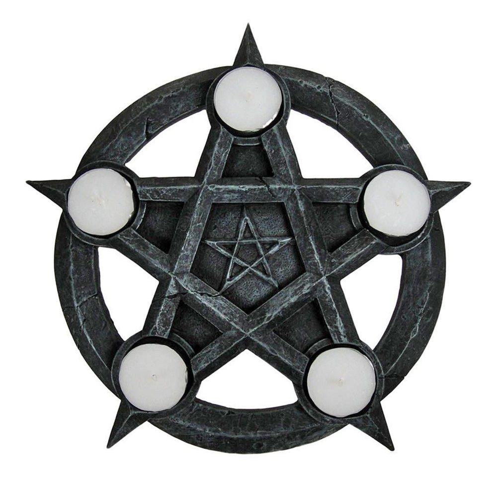 Figuren Shop GmbH Teelichthalter Teelichthalter Pentagramm 5 Kerzen - Gothic Dekoration Figuren Shop GmbH Teelichthalter Teelichthalter Pentagramm 5 Kerzen - Gothic Dekoration von Figuren Shop GmbH