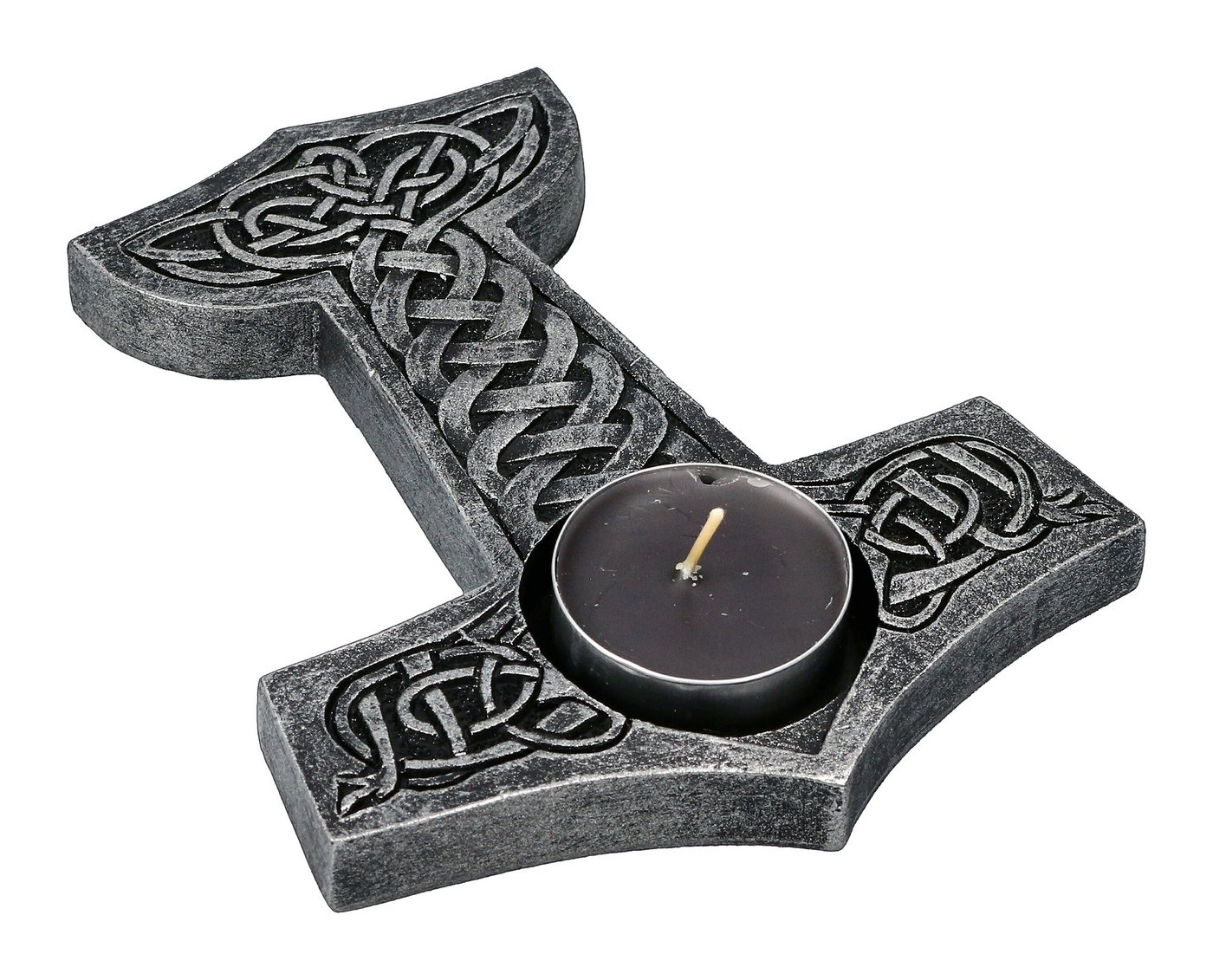 Figuren Shop GmbH Teelichthalter Teelichthalter - Thor's Hammer - Fantasy Götter Mythologie Dekoration Figuren Shop GmbH Teelichthalter Teelichthalter - Thor's Hammer - Fantasy Götter Mythologie Dekoration von Figuren Shop GmbH