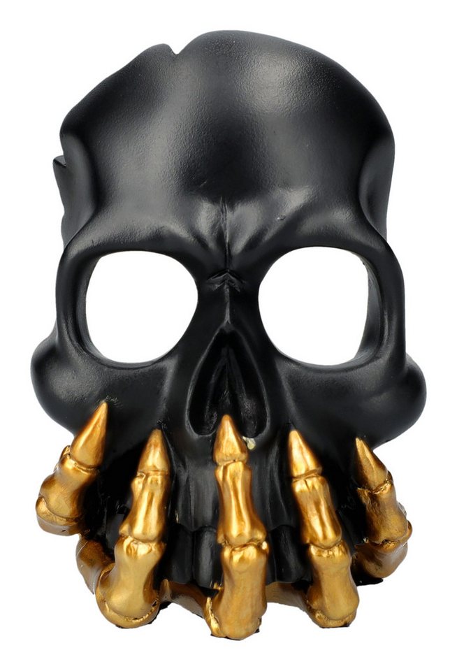 Figuren Shop GmbH Teelichthalter Teelichthalter - Totenkopf schwarz-gold - Gothic Kerzenhalter Dekorati Figuren Shop GmbH Teelichthalter Teelichthalter - Totenkopf schwarz-gold - Gothic Kerzenhalter Dekorati von Figuren Shop GmbH