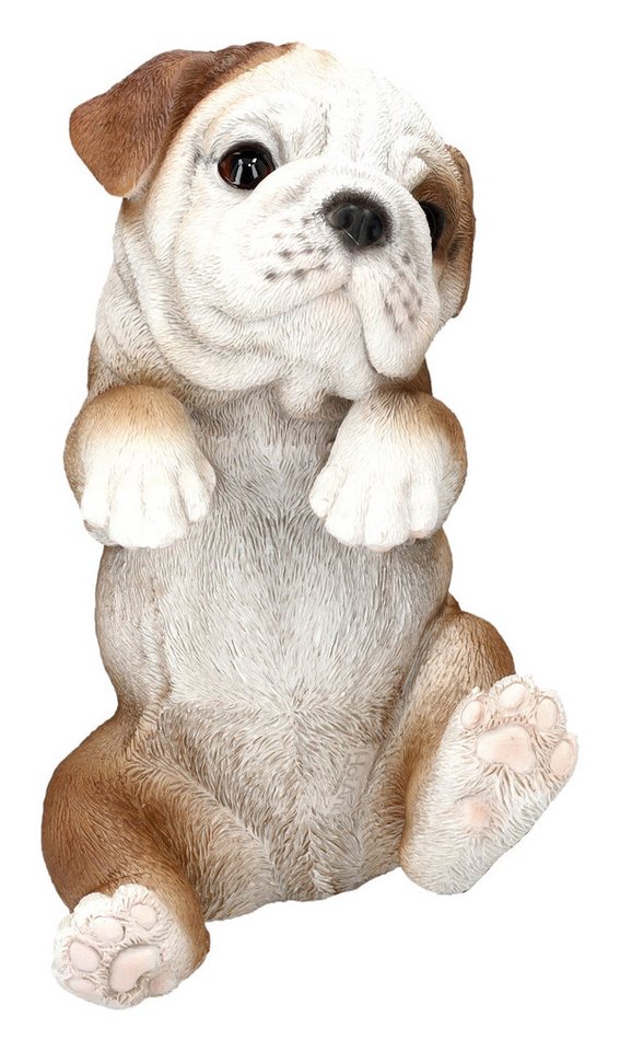 Figuren Shop GmbH Tierfigur Bulldogge Welpen Figur als Blumentopf-Hänger - Hunde Dekofigur von Figuren Shop GmbH