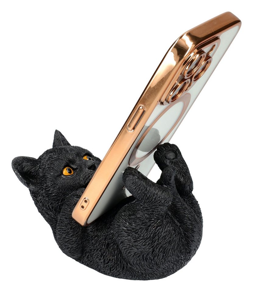 Figuren Shop GmbH Tierfigur Handyhalter Katze schwarz - Familiar Helper - Tierfigur Dekofigur Deko Figuren Shop GmbH Tierfigur Handyhalter Katze schwarz - Familiar Helper - Tierfigur Dekofigur Deko von Figuren Shop GmbH