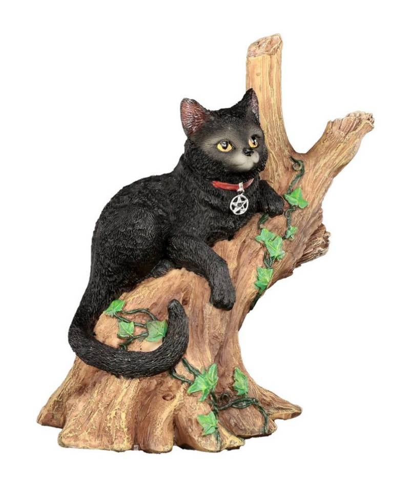 Figuren Shop GmbH Tierfigur Hexen Katze - Onyx auf Baum - Nemesis Now Fantasy Deko von Figuren Shop GmbH