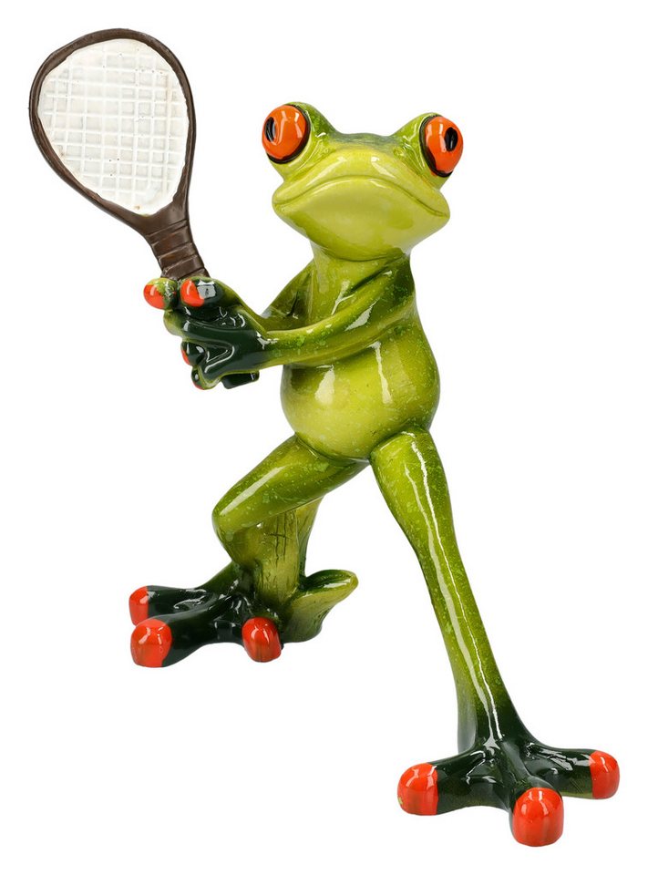 Figuren Shop GmbH Tierfigur Lustige Frosch Figur - Tennis Ass - Tennisspieler Dekofigur Tierfigur von Figuren Shop GmbH