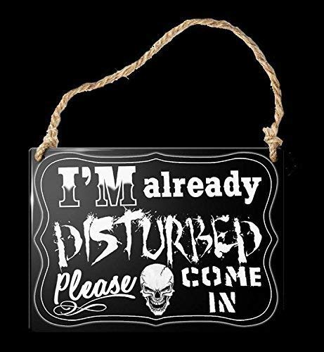 Figuren Shop GmbH Türschild - I'm Already Disturbed | Alchemy Gothic Metall Schild klein | Lustiger Spruch witzig von Figuren Shop GmbH