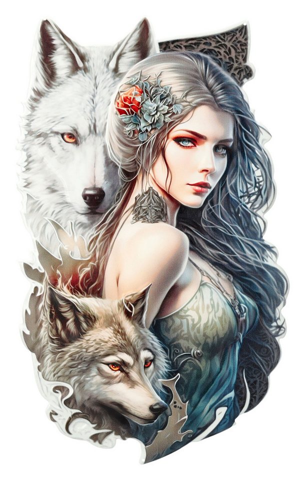 Figuren Shop GmbH Wanddekoobjekt Blechschild - Wolfs Prinzessin - Fantasy Dekoschild Elfe Wanddeko Figuren Shop GmbH Wanddekoobjekt Blechschild - Wolfs Prinzessin - Fantasy Dekoschild Elfe Wanddeko von Figuren Shop GmbH