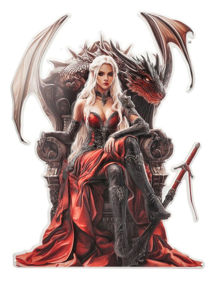 Figuren Shop GmbH Wanddekoobjekt Drachenkönigin Thron Bild – Fantasy Metallschild Wanddeko 48 cm Drache Figuren Shop GmbH Wanddekoobjekt Drachenkönigin Thron Bild – Fantasy Metallschild Wanddeko 48 cm Drache von Figuren Shop GmbH