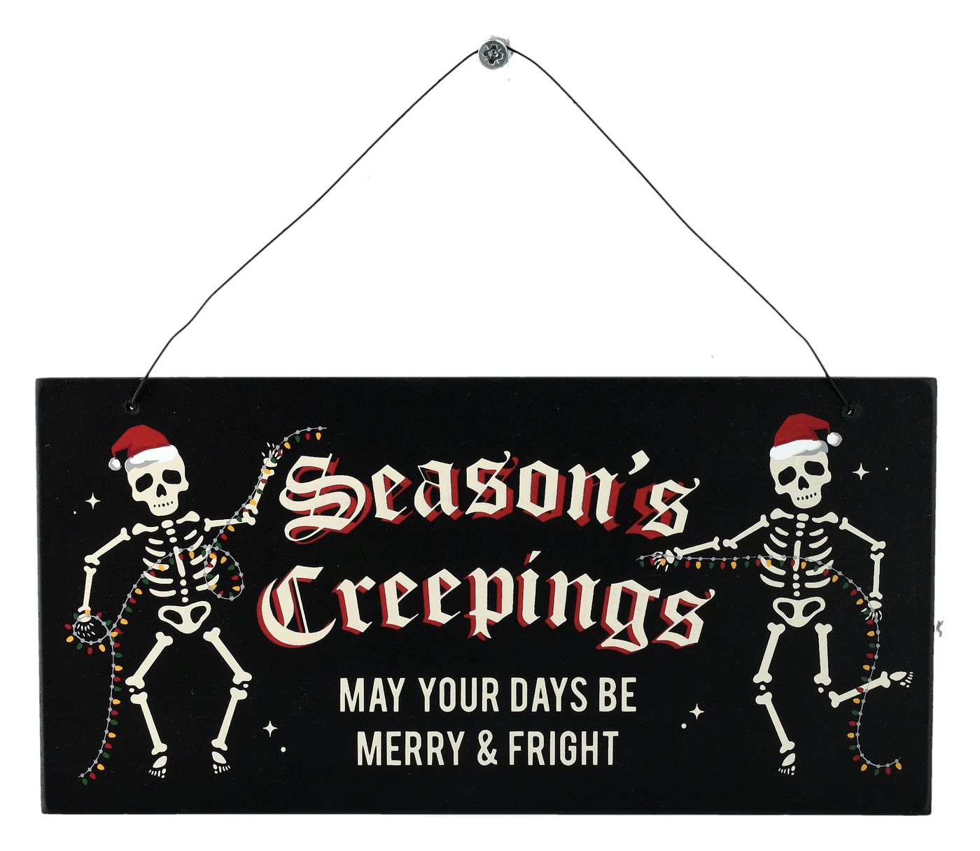 Figuren Shop GmbH Wanddekoobjekt Schild Weihnachtliche Skelette - Season Creeping - Fantasy Dekoschild Weihnachten von Figuren Shop GmbH