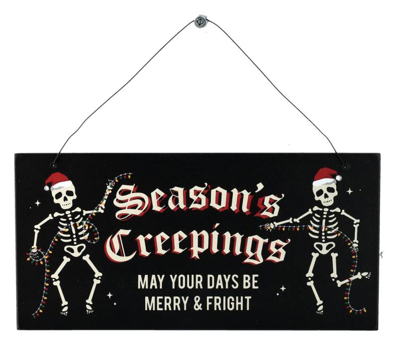 Figuren Shop GmbH Wanddekoobjekt Schild Weihnachtliche Skelette - Season Creeping - Fantasy Dekoschild von Figuren Shop GmbH