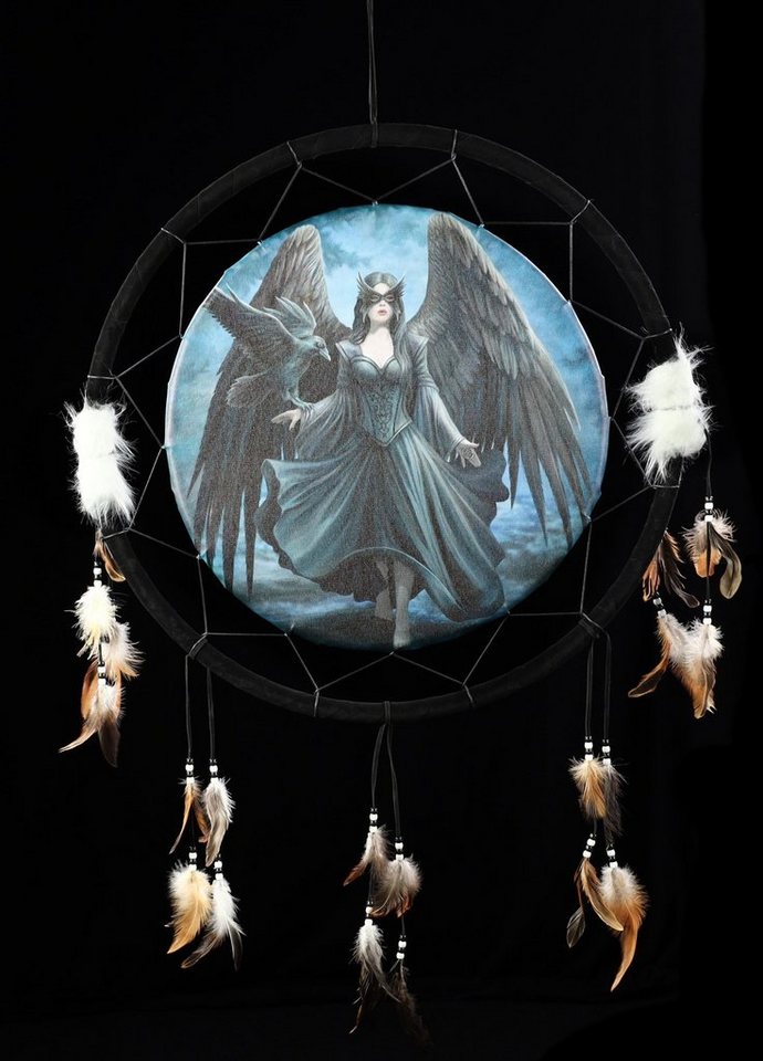 Figuren Shop GmbH Wanddekoobjekt Traumfänger Dunkler Engel - Raven by Anne Stokes - Fantasy Wanddeko Wandbehang von Figuren Shop GmbH