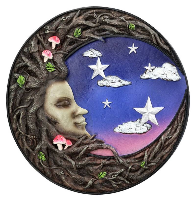 Figuren Shop GmbH Wanddekoobjekt Wandrelief - Baum Ent Lady Moon - Fantasy Wanddeko Sternenhimmel von Figuren Shop GmbH