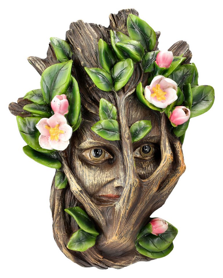 Figuren Shop GmbH Wanddekoobjekt Wandrelief Greenman - Grüne Frau Lilliana - Fantasy Wanddeko von Figuren Shop GmbH