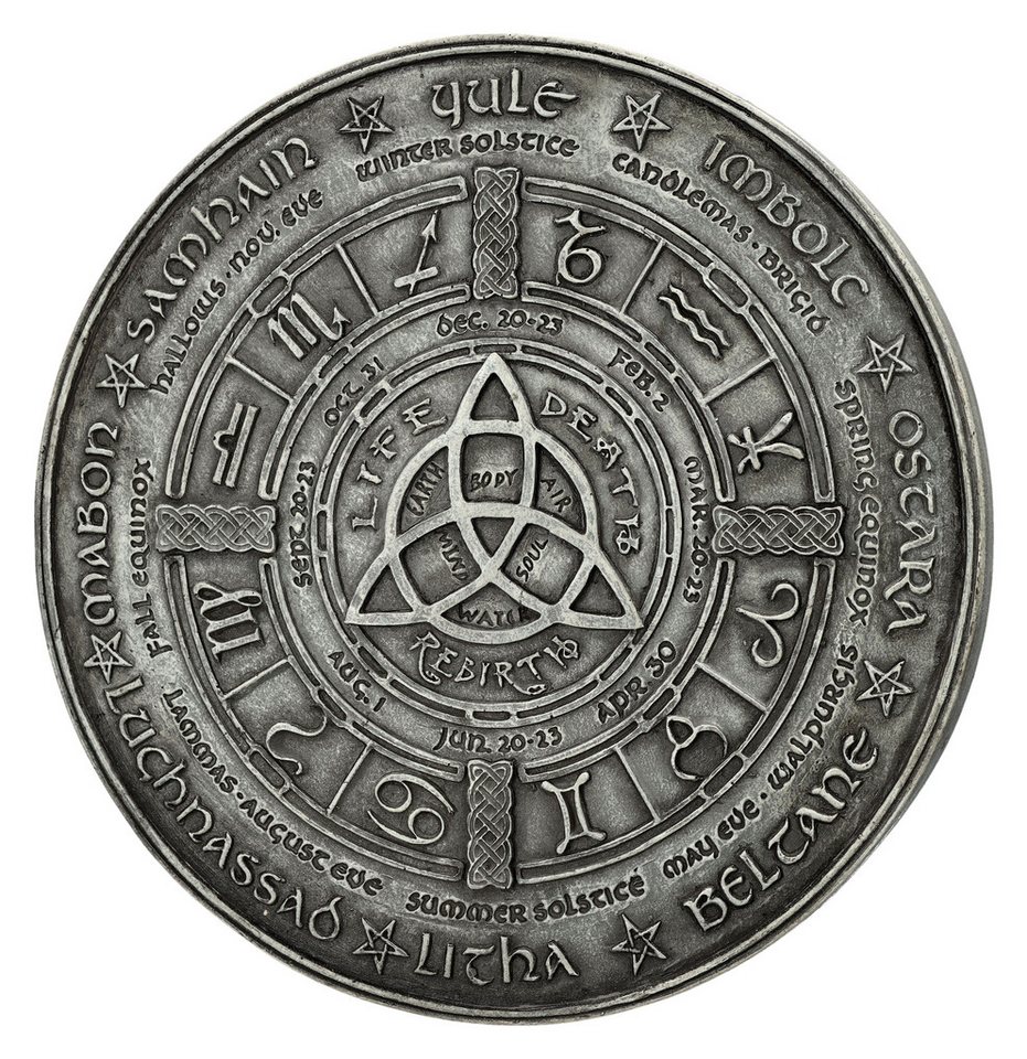 Figuren Shop GmbH Wanddekoobjekt Wandrelief - Wicca Kalender - Fantasy Deko magische Wanddekoration Figuren Shop GmbH Wanddekoobjekt Wandrelief - Wicca Kalender - Fantasy Deko magische Wanddekoration von Figuren Shop GmbH