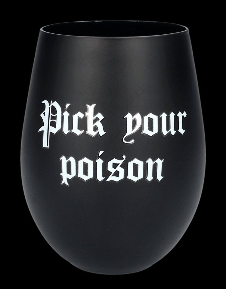 Figuren Shop GmbH Weinglas Weinglas schwarz - Pick Your Poison - Fantasy Gothic Glas Dekoration, Glas von Figuren Shop GmbH