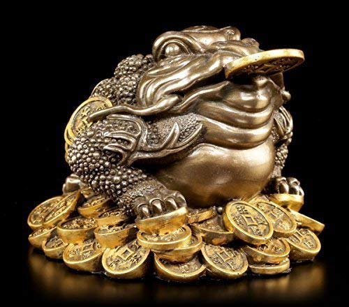 Geldfrosch Feng Shui Figur - Geld Frosch - Money Toad - Glücksbringer Geldsegen von Figuren Shop GmbH