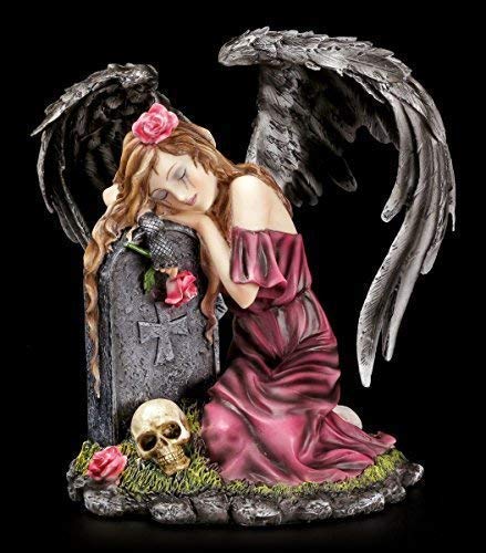 Gothic Engel Figur - Ich Bin Immer bei dir - Dark Angel Deko Fantasy Trauer Grabstein von Figuren Shop GmbH