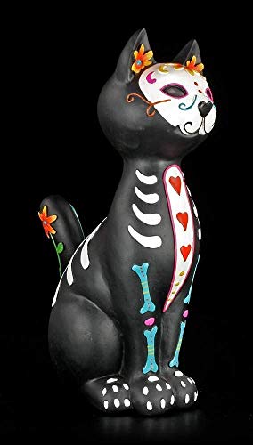 Gothic Katzen Figur - Day of The Dead - Puss | Dekofigur, handbemalt von Figuren Shop GmbH