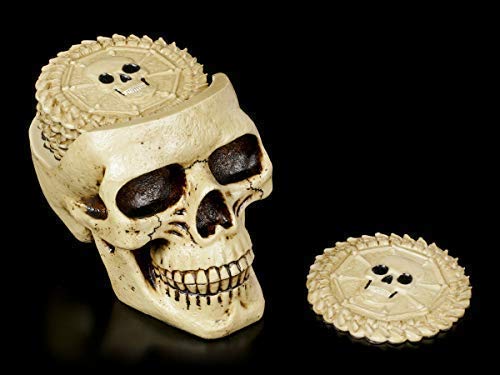 Gothic Totenkopf Getränke-Untersetzer Set | Schädel-Skulptur, handbemalt von Figuren Shop GmbH