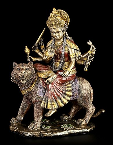 Hinduistische Götter Figur - Durga - Reitend auf Tiger von Figuren Shop GmbH