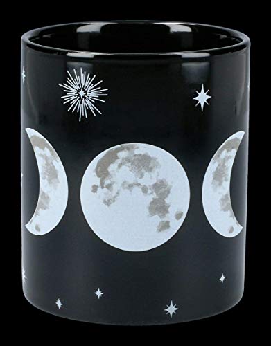 Schwarze Gothic Wicca-Tasse - Triple Moon | Fantasy Kaffee-Tasse, mit Henkel, Deko-Artikel, Keramik-Tasse, inkl. Geschenkbox, H 9,5 cm von Figuren Shop GmbH