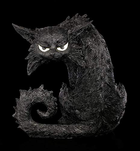 Schwarze Hexen-Katzen Fantasy Figur - MAGA | Tierfigur, Dekofigur, Statue, Skulptur, H 25 cm von Figuren Shop GmbH