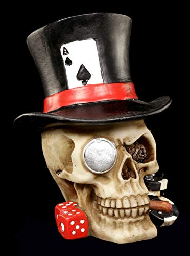 Totenkopf Figur mit Zylinder und Monokel - Poker Face - Schädel Skull Totenschädel von Figuren Shop GmbH