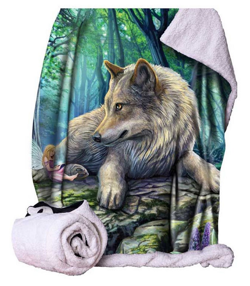 Wohndecke Kuscheldecke Wolf & Elfe - Fairy Stories - Lisa Parker - Fantasy Decke, Figuren Shop GmbH von Figuren Shop GmbH