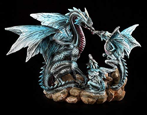 Drachen Figur - Mutter mit Zwei Jungtieren von Figuren-Shop.de