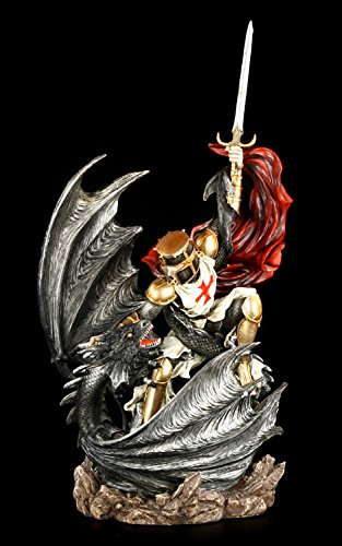 Ritter Figur tötet Drachen - Dragon Crusade IV - St. Georg von Figuren-Shop.de