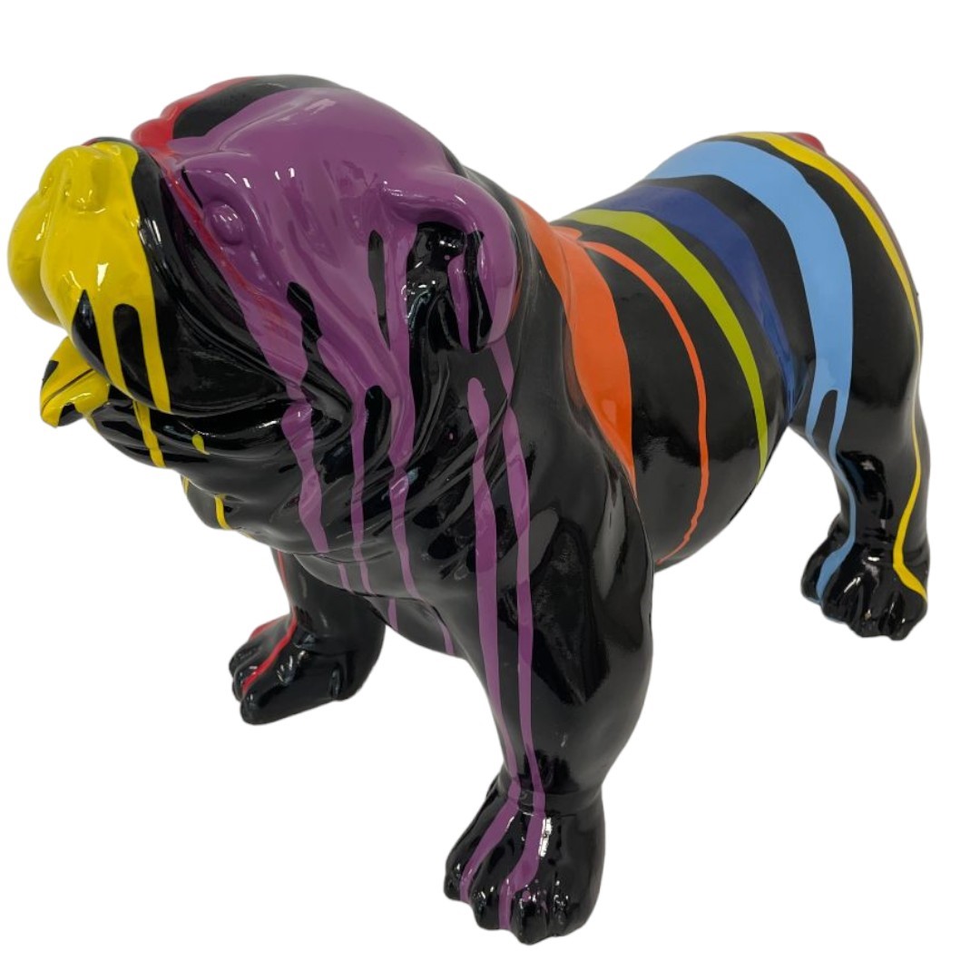 Dekofigur Bulldogge bunt schwarz 43 x 34 x 55 cm von Weitere