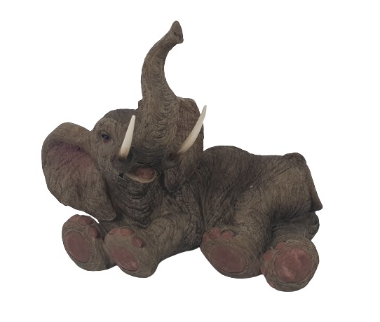 Dekofigur Elefant liegend 30 x 25 cm grau von Weitere