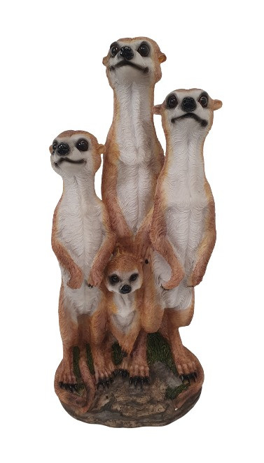 Dekofigur Erdmännchen Familie 50,5 x 23 cm braun von Weitere