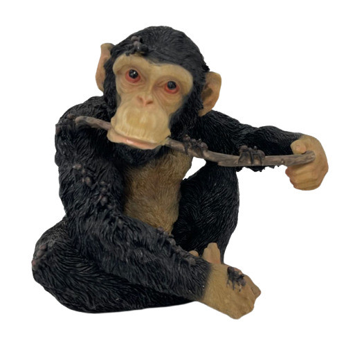 Dekofigur Schimpanse mit Stock 27 x 30 x 26 cm von Weitere