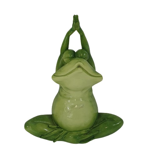 Dekofigur Yoga Frosch 32,5 x 26,5 cm grün von Weitere