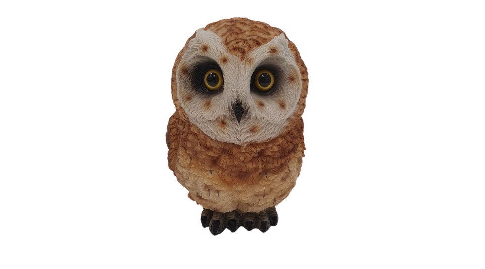 Figurendiscounter Gartenfigur Dekofigur Eule weiß braun 18 x 12 x 12 cm von Figurendiscounter