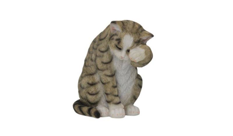 Figurendiscounter Dekofigur Dekofigur Katze grau 25 x 17,5 x 26,5 cm von Figurendiscounter