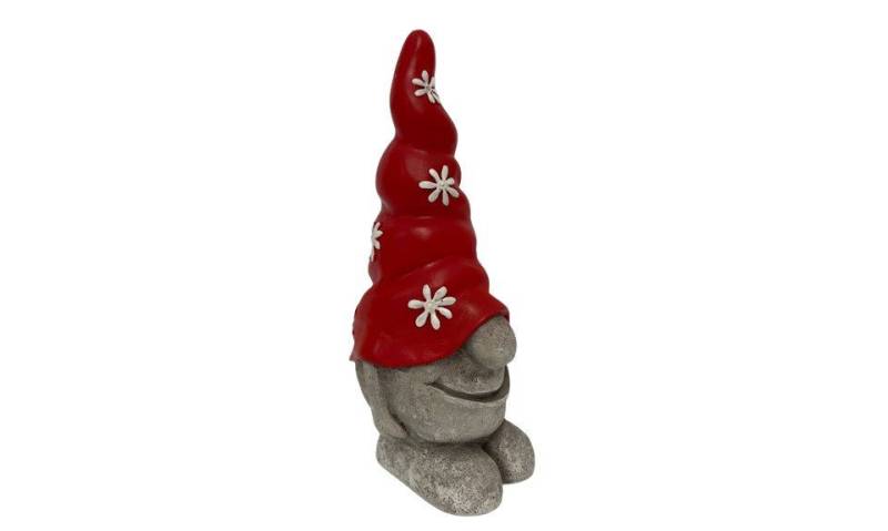 Figurendiscounter Dekofigur Dekofigur Wichtel Blumenmütze rot 16 x 11 x 12 cm von Figurendiscounter