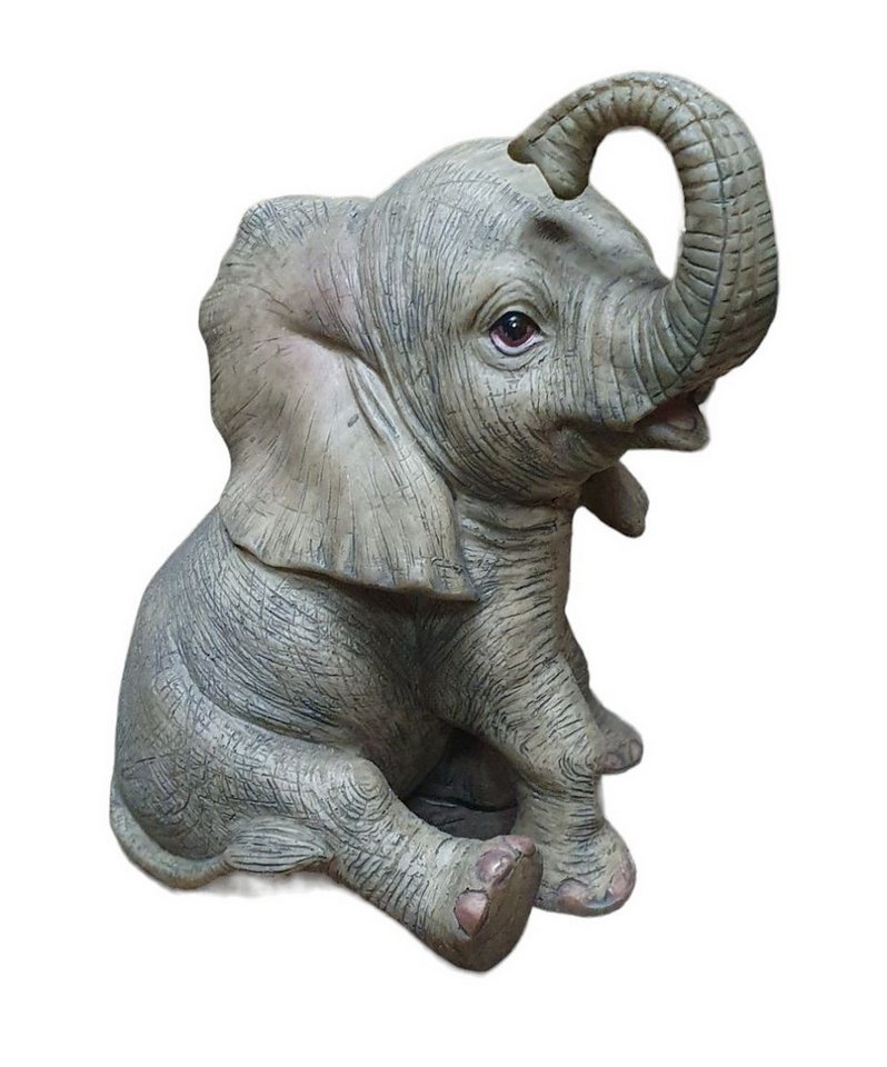 Figurendiscounter Gartenfigur Figur Elefant klein Polyresin 13 x 10,5 x 12 cm von Figurendiscounter